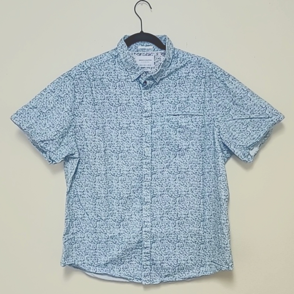 CLEARANCE Denim & Flower Sky Blue Printed Short Sleeve Skirt